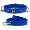 Dog Collar Belt And Leash Set For Large Dogs, Dog Stylish Nylon Leash Belts With Bell - Labrador, Golden Retriever, Pitbull, German Shepherd, Husky, Doberman (Large, Blue),60X3.1 Cm