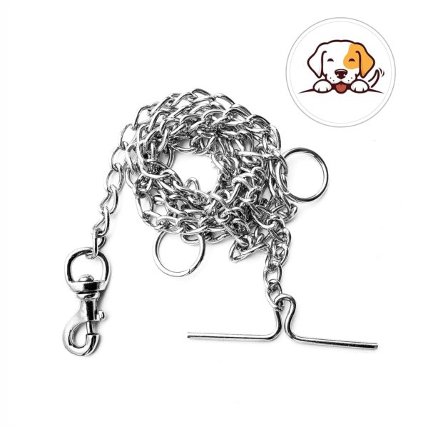 PSK PET MART Dog Chain Silver Grind No.10 Heavy Weight Dogs Leash Heavy Duty Dog Chain with Heavy Hook (L - 60 Inch) for Large Dogs