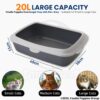 Foodie Puppies Rectangle Cat Litter Tray (Small (Grey) - 49 x 38 x 15 cm) with Rim, Reduces Odor, Perfect Starter for Toilet Training Your Kitten and Puppies