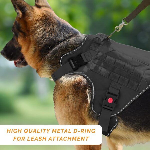 Tactical Dog Harness with Leash | Dog Training Belt | Adjustable Size for Giant Dogs | Recommended for 40-90 Kg Pet (Black, XL)