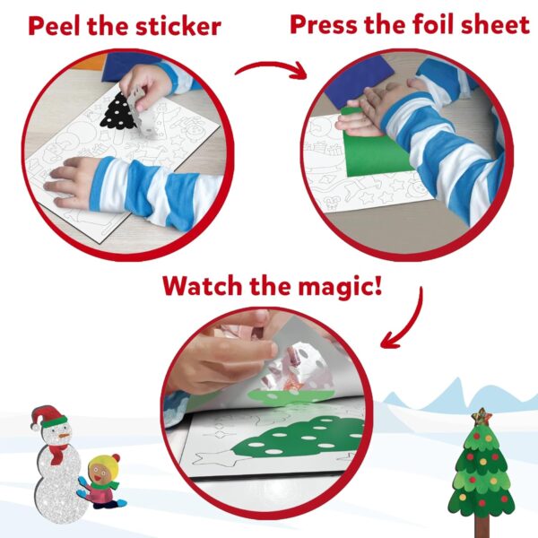 Skillmatics Foil Fun – Mess-Free Holiday Art & Craft Kit for Kids, DIY Creative Activity, Travel Game, Christmas Gift for Boys & Girls Ages 4, 5, 6, 7, 8, 9