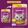 71l52jbJzpL._SL1200_.jpg Whiskas Adult (1+ Years) Wet Cat Food, Chicken in Gravy, 80 g, Hydrating Food Made With Real Chicken, 100% Complete & Balanced Nutrition for Adult Cats