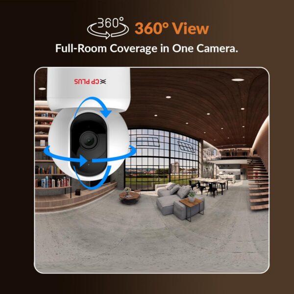 CP PLUS 2MP Smart Wi-Fi CCTV Security Camera with 360° View | View & Talk | Motion Tracking | CTC Cyber Secure Tech | Cloud Storage | Alexa & Google Home | CP-E25Q (Pack of 2)