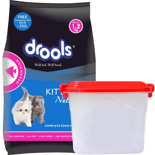 71mEqZFjIfL._SL1500_.jpg Drools Adult(+1 Year) Dry Cat Food, Ocean Fish, 3 kg + 1.2 kg Free & Kitten(1-12 Months) Dry Cat Food, Ocean Fish, 1.2kg with Free Container