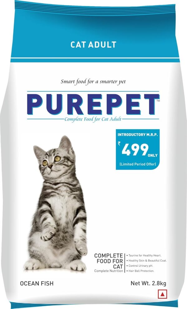71mRB0SJFvL._SL1500_.jpg PUREPET Adult Cat Food, Ocean Fish, 2.8 Kg & Clumping Lavender Fragrance Cat Litter (for Multiple Cats), 5Kg - Dry