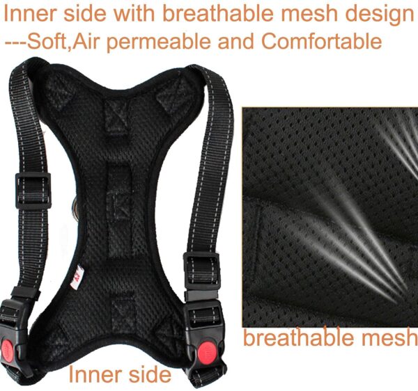 71mYS23KBxS._SL1500_.jpg Cats Dog Harness No Pull With Handle, Reflective Adjustable Vest Harness For Puppy Dog & Cats (Large) - Black