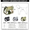 71mZZmAvf9L._SL1500_.jpg Tactical Dog Harness for Medium Large Dogs No Pull Adjustable Dog Vest for Training Walking Military Grade with Molle Panels Easy Control Tactical Harness with Handle (Green, Large)