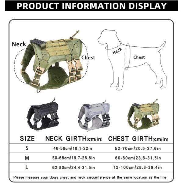 71mZZmAvf9L._SL1500_.jpg Tactical Dog Harness for Medium Large Dogs No Pull Adjustable Dog Vest for Training Walking Military Grade with Molle Panels Easy Control Tactical Harness with Handle (Green, Large)