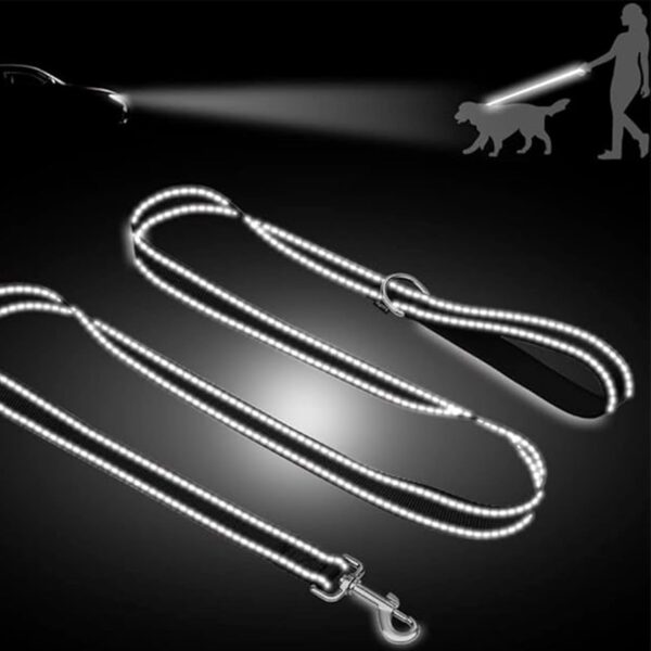 71mbSj8-SXL._SL1500_.jpg Dog Leash And Collar Combo Set|Highly Reflective|Dog Rope For Small, Medium & Large Dogs|(Size- Leash 4.8 Ft. + Collar (Medium, Black),146 cm