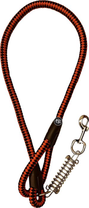 The Pets Company Heavy Duty Rope Dog Leash with Spring The Pets Company Heavy Duty Rope Dog Leash with Spring for Shock Absorption, 54" Length, Red