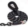 Wooflix Heavy Duty Nylon Dog Leash | Anti Slip Padded Wooflix Heavy Duty Nylon Dog Leash | Anti Slip Padded Handle Long Dog Leash | Highly Reflective Leash for Dogs | Dog Rope for Medium & Large Dogs | Dog Training Leash | (Black, 6.5 Feet Long)