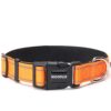 WOOFLIX Reflective Dog Collar For Training And Walks|Adjustable Nylon Training Collar With Tactical Buckle And D-Ring For Medium And Large Dogs|Reflective Dog Collar|(Medium, Orange, 13 Cm X 15 Cm)