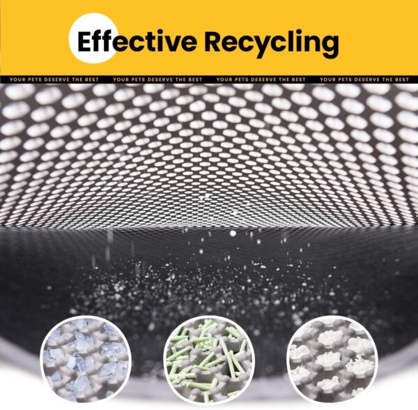 Cat Litter Mat Litter Box Mat, EVA Honeycomb Double Layer Design, Urine & Waterproof, Scatter Control Kitty Litter Mat, Less Waste, Easier To Clean,Washable (Gray, 60 x 40cm)