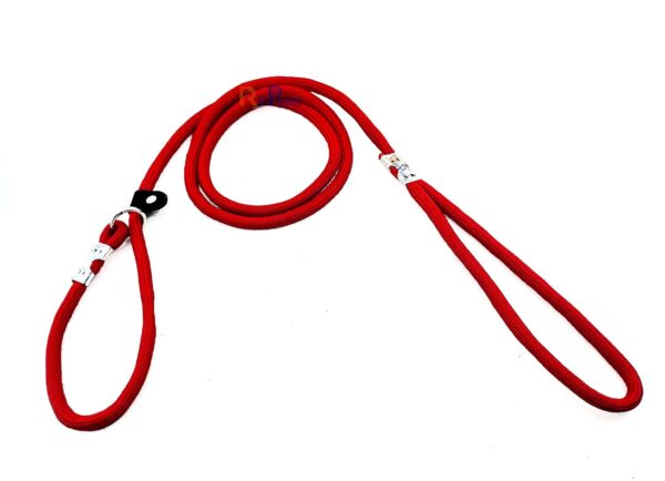 RvPaws Dog Training Leash Slip Leash, Adjustable Length, Strong & Durable Training Show Leash,Soft Nylon Rope I Leather Adjustable, Length 5 Feet X 1 CM - Pack of 1 (Multicolor)