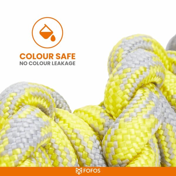 BarkButler x FOFOS Flossy Rope Toys for Dogs - Dog Chew Toy, Dog Toys for Large Dogs (10-30kgs) - Yellow & Grey