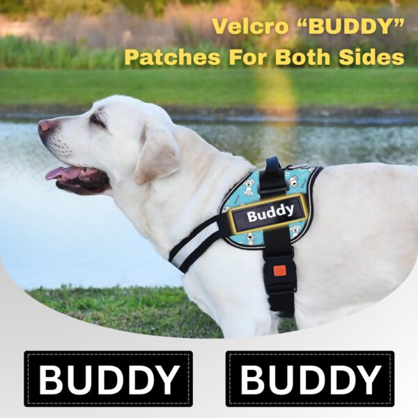 Dog Harness Chest Body Belt for Medium Dogs with Easy Control Handle, Breathable Soft Padding, Night Reflective, No Choke Design, Safety Lock Buckle (Sky Blue, M)