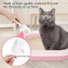 PetJoy Cat Litter Box Tray with Scooper | Semi-Closed Design, Durable Plastic, Easy to Clean | Ideal Litter Sand Tray for All Adult Cats & Kittens