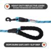 WOOFLIX Reflective Dog Leash And Collar Combo Set|Dog Collar & Anti Slip Padded Handle Leash For Dogs|Highly Reflective|Dog Rope For Medium & Large Dogs|(Leash 6.5 Ft. + Collar Medium, Blue, 18 Cm)