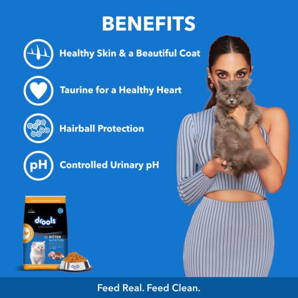 Drools Kitten(1-12 Months) Dry Cat Food, Real Chicken Flavour 3 Kg Pack