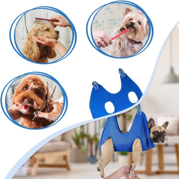 CBEX Pet Dog Grooming Hammock Harness for Cats & Dogs, Dog Sling for Grooming, Dog Hammock Restraint Bag with Nail Clippers/Trimmer, Nail File, Pet Comb,Ear/Eye Care