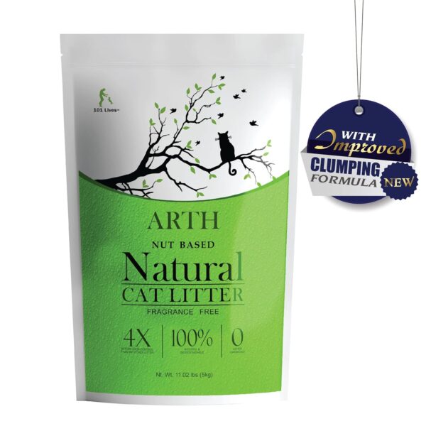 Arth Cat Litter - Walnut by 101 Lives | 9.4 kg | Ultra Odor Control |100% Natural | Clumping | Eco-Friendly
