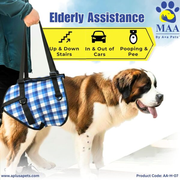 A+a Pets' Dog Lift Support Harness for Hind/Back Legs | for Disable Aged Injured Paralysed Arthritis Pets (Navy, L)