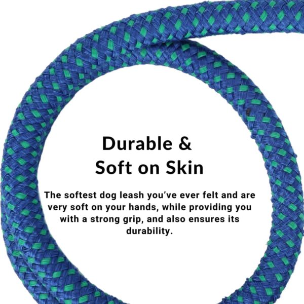Sage Square Strong Dog Rope Leash | Durable Heavy Duty Comfortable Nylon Leash | Walking Leads with Strong Hook | for Large Dogs | Pack of 1 (Color May Vary) (15 MM)