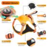 Sunkizzrs® Dog Harness with Retractable Leash, Adjustable Dog Chest Belt with Reflective Strip (Orange, Medium)