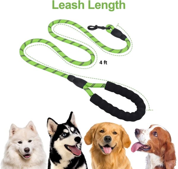 Petology Dog Leash 4FT Long, 1cm Thick Reflective Heavy Duty Rope with Anti-Slip Padded Handle for Small Dogs