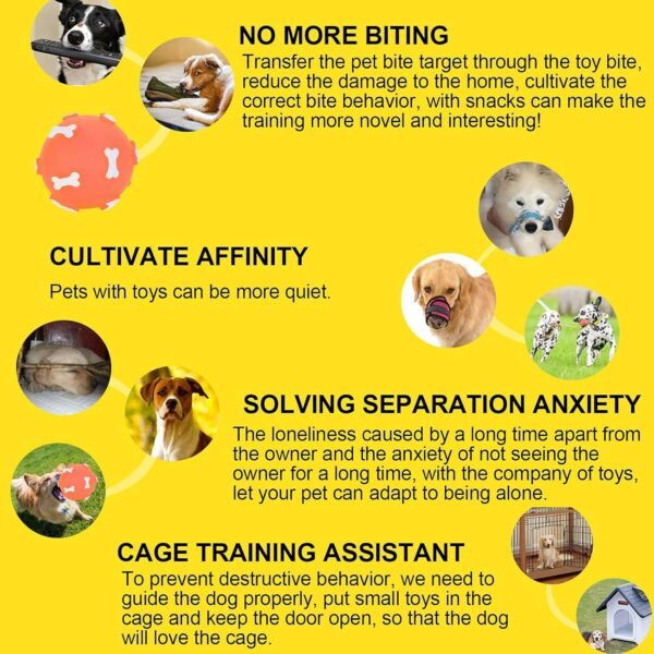 Dog Trust Squeaky Toys for Puppy,Bone Design Ball Shaped Teething, Dog Chew Christmas Small Dogs Squeaker Latex Rubber Soft Ball Chewing Teething Fetching Toy Gifts for Puppy Medium Dog