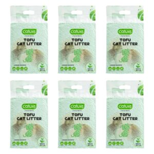 Cature Care by Nature Tofu Cat Litter Natural Flushable Clumping Litter Plant Based Biodegradable Ultra Odour Control 99% Dust Free Low Tracking Cat Litter (Green Tea, 6L, Pack6)
