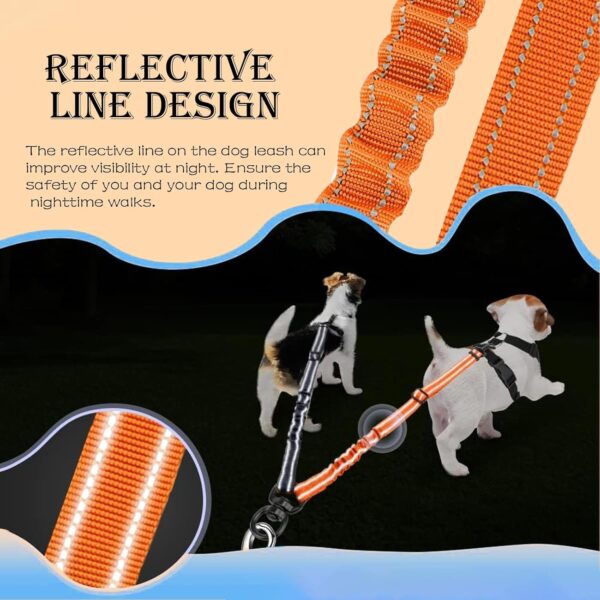 Double Dog Leash,No Tangle Dual Leash Walker,Double Dog Reflective Lead Splitter for Daily Walking Training of Medium to Large Dogs Dual Dog Lead No Tangle