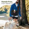 Small Dog Sling Carrier, Reversible Hands Free Dog Sling Carriers for Small Dogs and Cats, Puppy Slings Carrier with Safety Harness, Puppy Essentials, Black