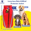 A+a Pets' Luxurious Rain & Wind' Raincoat for Dogs with 24" Length | Recommended Non Slip Jacket Style for Rain & Snow | Full Body Coverage with Leash Opening | Warm & Comfortable (Red 3XL)