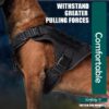 Dog Harness with Leash Small Medium & Large All Breeds for Dogs Harness Reflective Adjustable Belt Vest Harness (Tactical Harness with Leash) (Black) (Large Dogs)