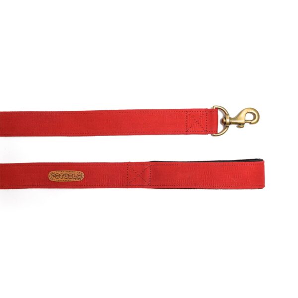 PetWale Dog Leash with Padded Handle | Suited for Walking, Running, Training & More | Red Fabric | Easy to Clean & Maintain | Durable & Sturdy | L: 5 feet, W: 1.5 inches