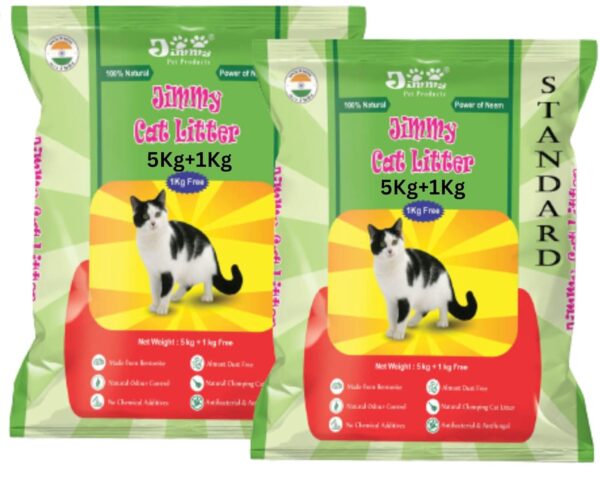 JiMMy Pet Products Clumping Bentonite Cat Litter Sand Jasmine Scented Litter Sand for Cat Standard (12 Kg)