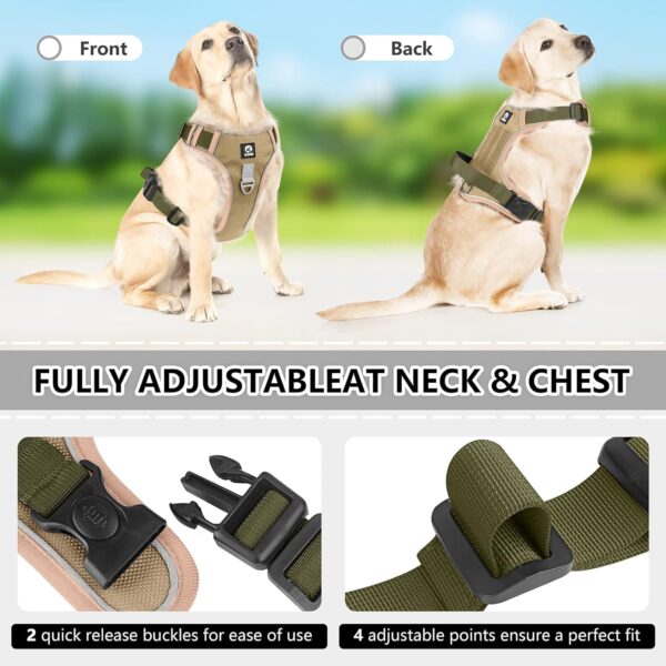 FYA Dog Harness with 1.5M Leash Set,No-Pull Reflective Pet Vest Harness, Adjustable Waterproof Oxford Fabric Dog Vest with Handle,Easy Control for Medium Large Dogs