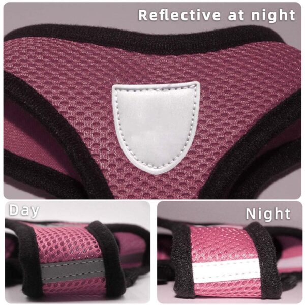 71rLmvWDhiL._SL1080_.jpg Heart Home Reflective Dog Harness With Adjustable Leash|Breathable Polyester Mesh Fabric With Top carry Handle|Small Size|HAT-818|Comfortable No-Pull Grip|Quick Release Buckles|Stylish Design|Pink