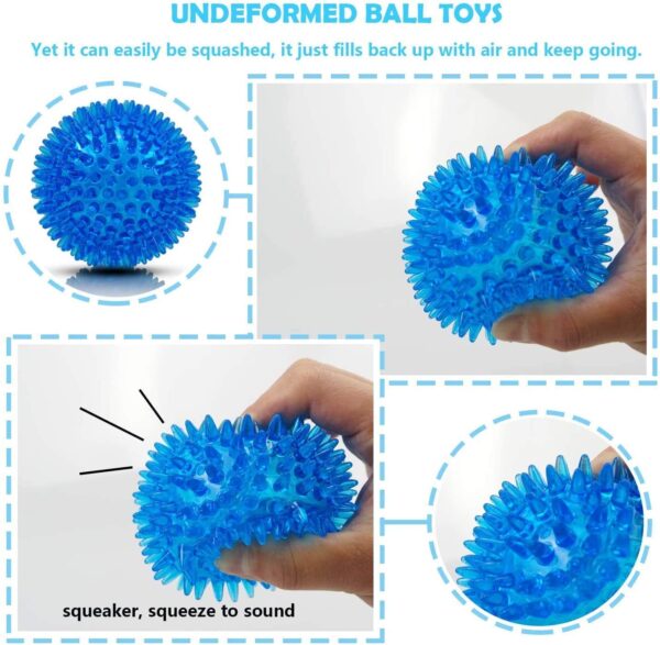 PremiumAV Spike Bouncy & Squeaky TPR Rubber Ball – Durable Dog & Cat Chew Toy for Teeth Cleaning, Interactive Dental Health Toy, Stress Relief and Fetch