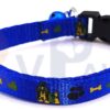 RvPaws 15 MM Paw/Bone Printed Soft Nylon Collar Belt and Leash Set for Small Breed Dog and Puppies - Blue