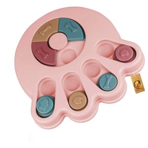 Foodie Puppies Pet Puzzle Toy for Dispensing Treats, Pet Toys Game for Training and Slow Feed, Non-Slip Feeder Designed for Dog, Puppies, Cats & Kittens Color May Vary (Paw Shape)