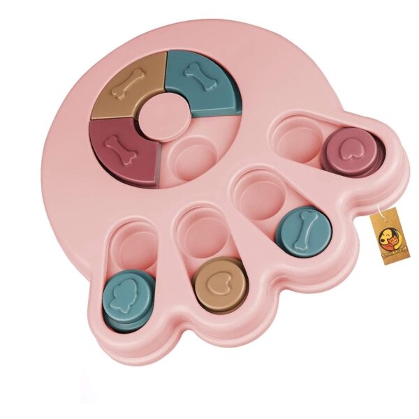 Foodie Puppies Pet Puzzle Toy for Dispensing Treats, Pet Toys Game for Training and Slow Feed, Non-Slip Feeder Designed for Dog, Puppies, Cats & Kittens Color May Vary (Paw Shape)