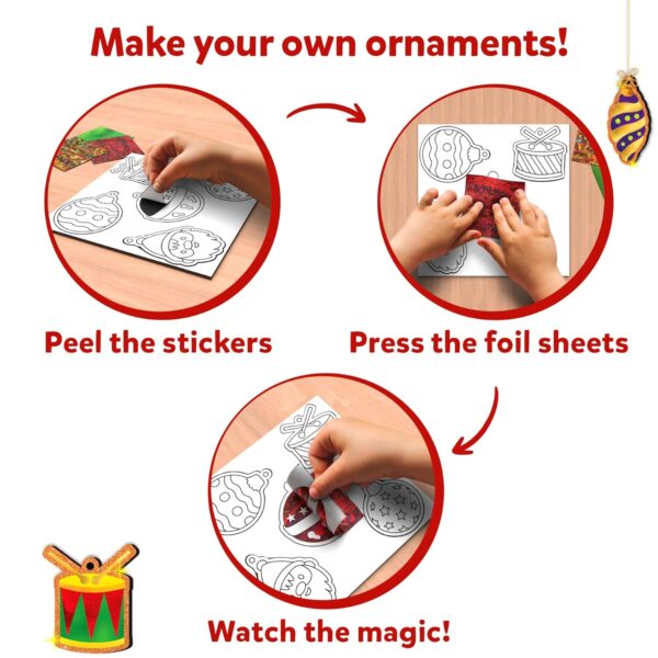 Skillmatics Foil Fun - Christmas Ornaments, Mess Free Art for Kids, Festive Holiday Craft Kits, DIY Decor Creative Activity, Gifts for Girls & Boys Ages 4, 5, 6, 7, 8, 9, and Up