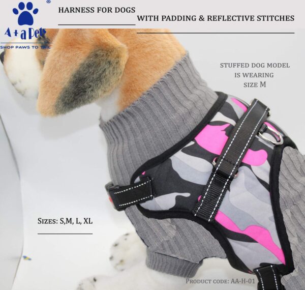 71rfYzirMOL._SL1496_.jpg A+a Pets' Heavy Duty No-Pull Pet Harness Adjustable Pet Vest with Handle for Outdoor Walking Easy Control for Small Medium Large Dogs (Medium, Camo Military)