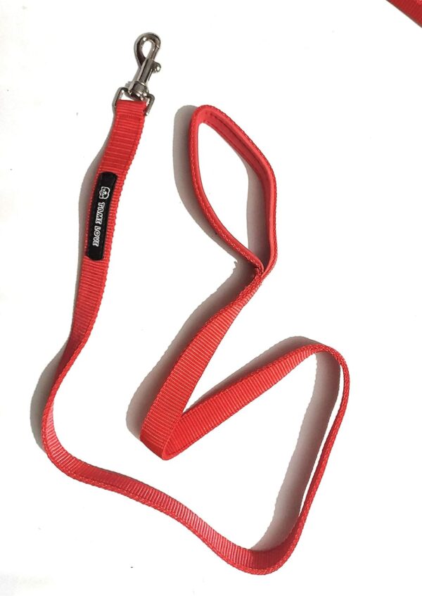 Adjustable Breathable Dog Chest Belt Harness and Padded Leash Belt for Adult Breeds | Comfortable for Training, Walking, Running (Red Color - 1 Inch)