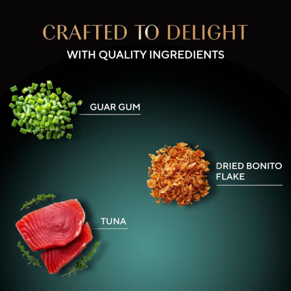 Sheba Rich Premium Adult (1+ Years) Wet Cat Food, Fish with Dry Bonito Flavour, 35 g Pouch (Pack of 12), High-moisture wet food for healthy hydration