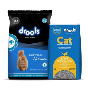 Drools Dry Adult Cat Food Ocean Fish 7kg with 5kg Drools Cat Litter Free