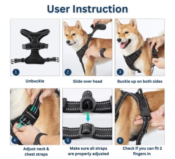71s70niE43L._SL1500_.jpg Dog Harness for Medium – Sized Dogs, Adjustable Reflective Dog Harness with Handle, Easy Control & Padded Comfort, for Walking, Training, Outdoor Use – Black
