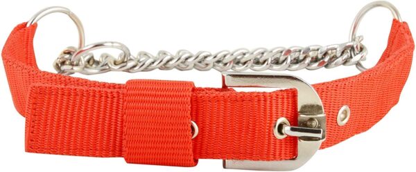 PSK PET MART Dog Choke Pet Nylon Half Chain Collar Half Choker Stainless Steel Dogs Collars 1 Piece Size - 1.25 inch Large (Color May Vary)(Pack of 1)